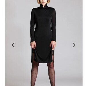 Mandarin Long Sleeve Bond Girl Dress